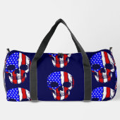 スカルのアメリカ国旗の骨格愛国的な ダッフルバッグ (裏面)