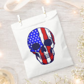 スカルのアメリカ国旗の骨格愛国的な フェイバーバッグ (クリップ留めされた状態)