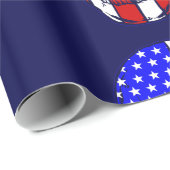 スカルのアメリカ国旗の骨格愛国的な ラッピングペーパー (ロールコーナー)