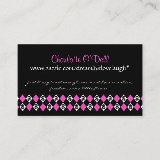 スカルのアーガイル; ウェブサイトのマーケティング 名刺 (正面)