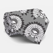 スカルのインディアンの酋長 ネクタイ (ロール)