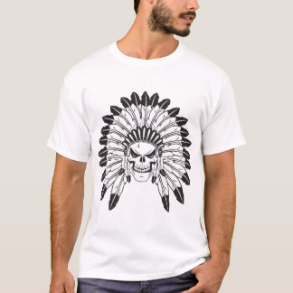 スカルのインディアンの酋長 Tシャツ