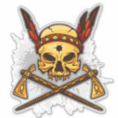 スカルのインディアン シール (正面)