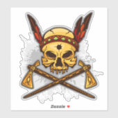 スカルのインディアン シール (シート)