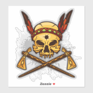 スカルのインディアン シール