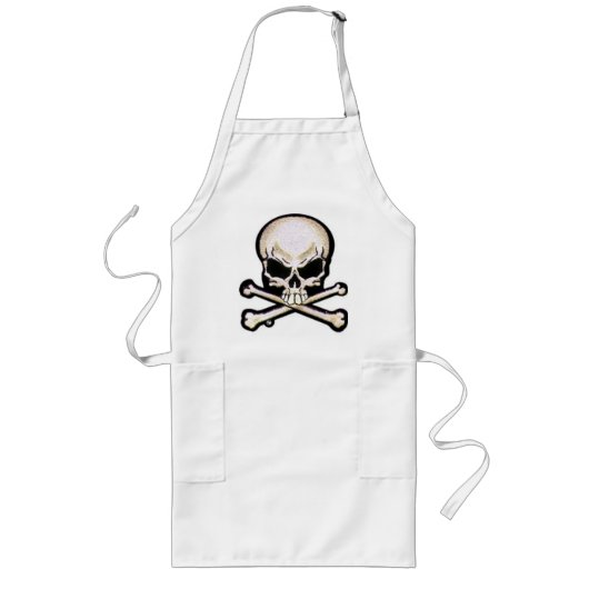 スカルのエプロン ロングエプロン (正面)