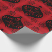 スカルのオーナメントが付いているゴシックの包装紙 ラッピングペーパー (角)