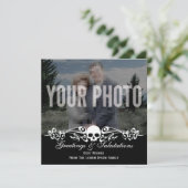 スカルのカスタムな写真のゴシック様式黒 カード (スタンド正面)