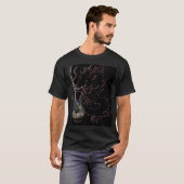 スカルのギターのTシャツが付いている黒いドラゴン Tシャツ (正面フル)