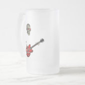 スカルのギター奏者 フロストグラスビールジョッキ (正面左)