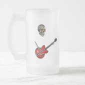 スカルのギター奏者 フロストグラスビールジョッキ (左)