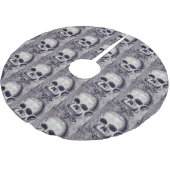 スカルのクリスマスツリーのスカート ブラッシュドポリエステルツリースカート (アングル)