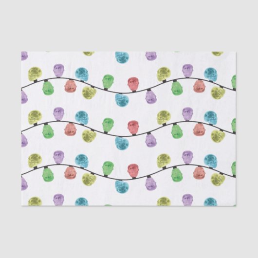 スカルのクリスマスライトティッシュペーパー 薄葉紙 (正面)