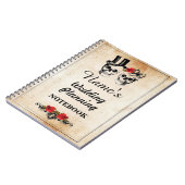 スカルのクリーム色のノートの結婚式の計画のノート ノートブック (左側)