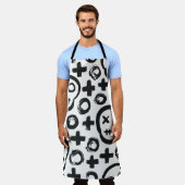 スカルのシームレスな背景～での表面装飾 エプロン (着用した状態)