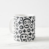 スカルのシームレスな背景~での表面装飾 コーヒーマグカップ (正面左)