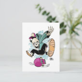 スカルのスケートボード漫画 ポストカード (スタンド正面)