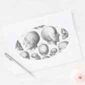 スカルのタイプ 楕円形シール (封筒)