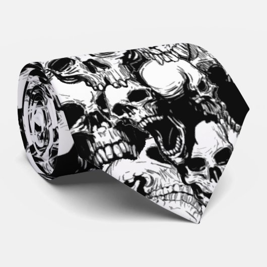 スカルのタイ ネクタイ (ロール)