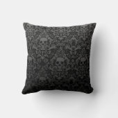 スカルのダマスク織のプリント クッション (裏面)