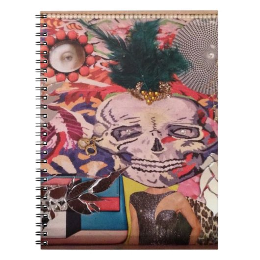 スカルのデザインのノート ノートブック (正面)