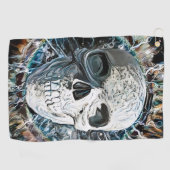 スカルのデザイン ゴルフタオル (横)