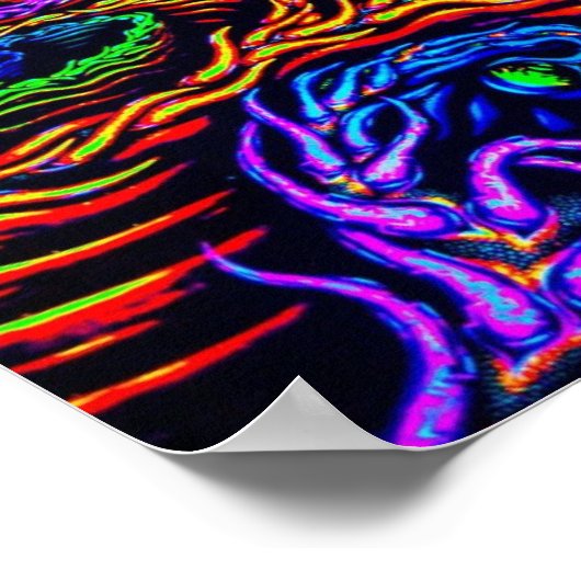 スカルのトリップ(幻覚体験)のような最人気がある最高の大の黒光 ポスター (角)