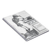 スカルのノートが付いている骨組 ノートブック (右側)