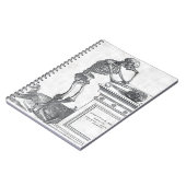 スカルのノートが付いている骨組 ノートブック (左側)