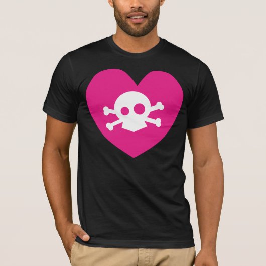 スカルのハート Tシャツ (正面)