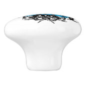 スカルのバイクもしくは自転車に乗る人の入れ墨のデザインのドレッサーの引出しのノブの引き セラミックノブ (側面)