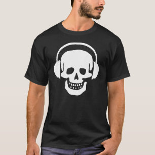 スカルのヘッドホーンの暗闇のTシャツ Tシャツ