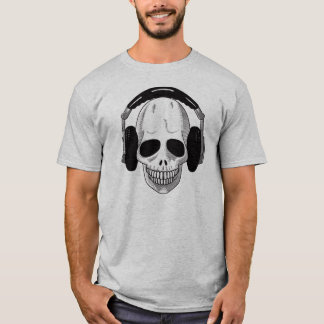スカルのヘッドホーン Tシャツ