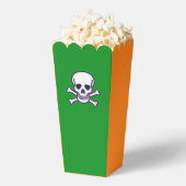 スカルのボーン緑とオレンジのポップコーンの箱 フェイバーボックス (はじけた状態)