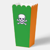 スカルのボーン緑とオレンジのポップコーンの箱 フェイバーボックス (正面)