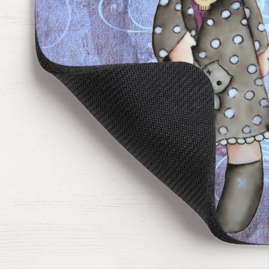 スカルのマウスパッドの小さいゴシック様式女の子 マウスパッド (コーナー)