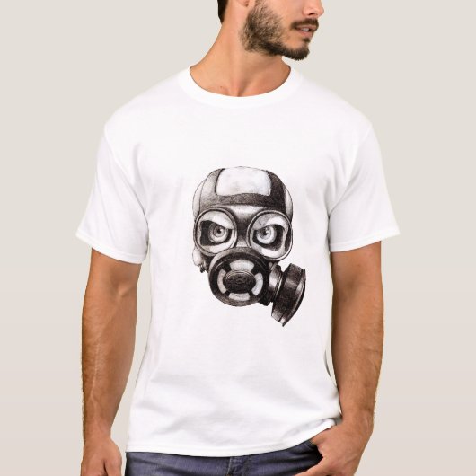 スカルのマスクの白のTシャツ Tシャツ (正面)