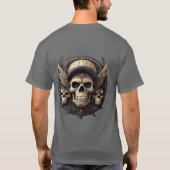 スカルのモチーフ（モノクロ） Tシャツ (裏面)