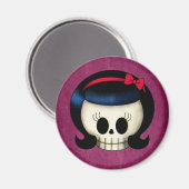 スカルのロカビリーガール マグネット (正面/裏面)