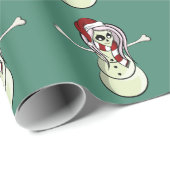 スカルの女性雪だるま ラッピングペーパー (ロールコーナー)