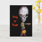 スカルの子供-ハロウィン カード (黄色い花)