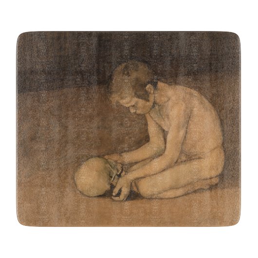 スカルの少年（Magnus Enckell著） カッティングボード (正面)