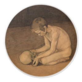 スカルの少年（Magnus Enckell著） セラミックノブ