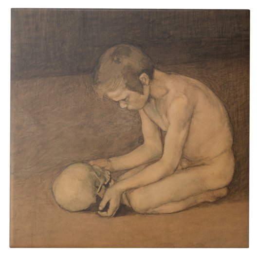 スカルの少年（Magnus Enckell著） タイル (正面)