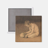 スカルの少年（Magnus Enckell著） マグネット (正面/裏面)