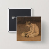 スカルの少年（Magnus Enckell著） 缶バッジ (正面&裏面)