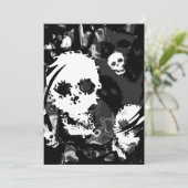 スカルの幽霊B&Wの渦巻の招待 招待状 (スタンド正面)