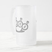 スカルの指の関節 フロストグラスビールジョッキ (正面左)