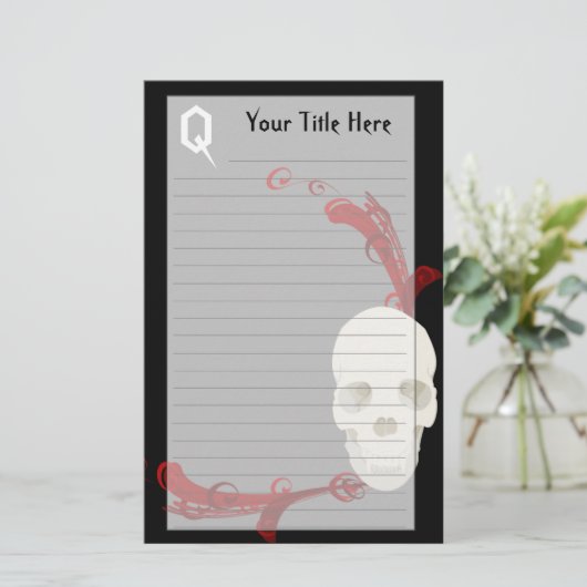 スカルの文房具 便箋 (スタンド正面)