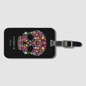 スカルの日の死んだハローウィンパーティ ラゲッジタグ (正面横)